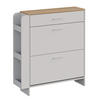 SCHUHSCHRANK Movino Weiß/Eiche 88.4 x 101.6 cm mit offenen und geschlossenen Fächern - Eichefarben/Weiß, Holzwerkstoff (88.4/101.6/23.6cm) - Vicco