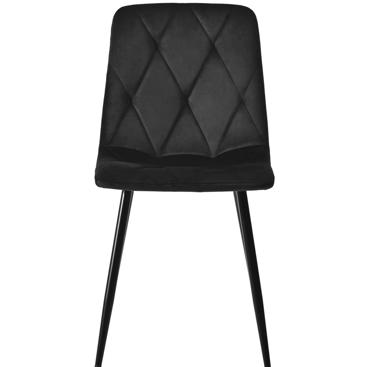 ESSZIMMERSTUHL 4er-Set mit Rückenlehne Samt Schwarz - Schwarz, Metall (40/86/45cm) - Meubliv