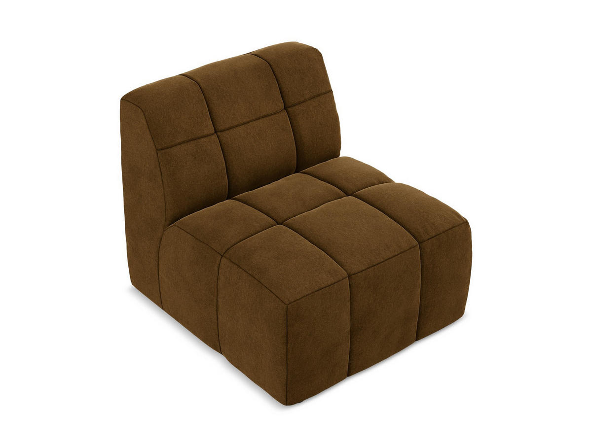 SOFAELEMENT Samt Stoff Gelb - Currygelb/Schwarz, Holzwerkstoff/Kunststoff (75/77/90cm) - Makamii