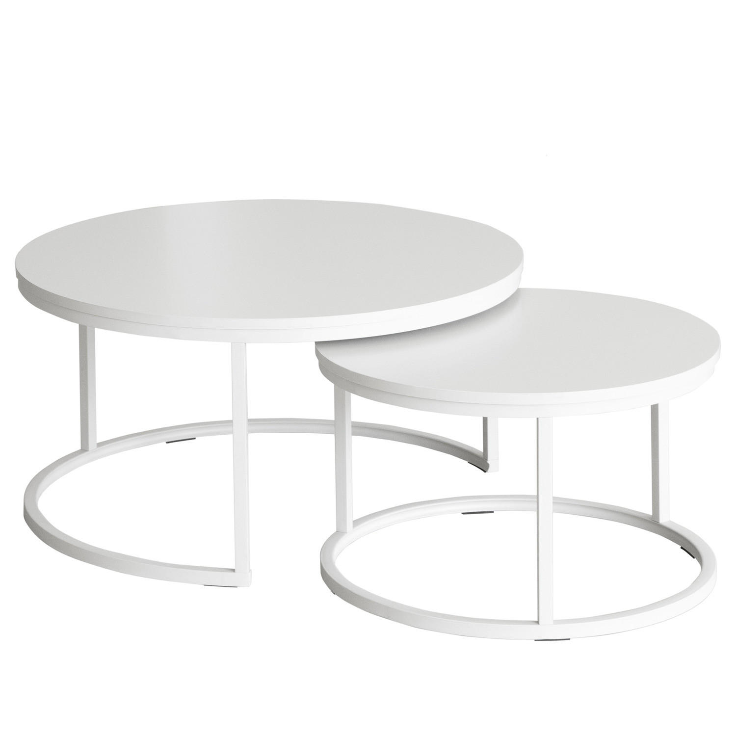 COUCHTISCH 2er-Set - Kaschmir - Beige, Holzwerkstoff/Metall (74/74/40cm) - home24