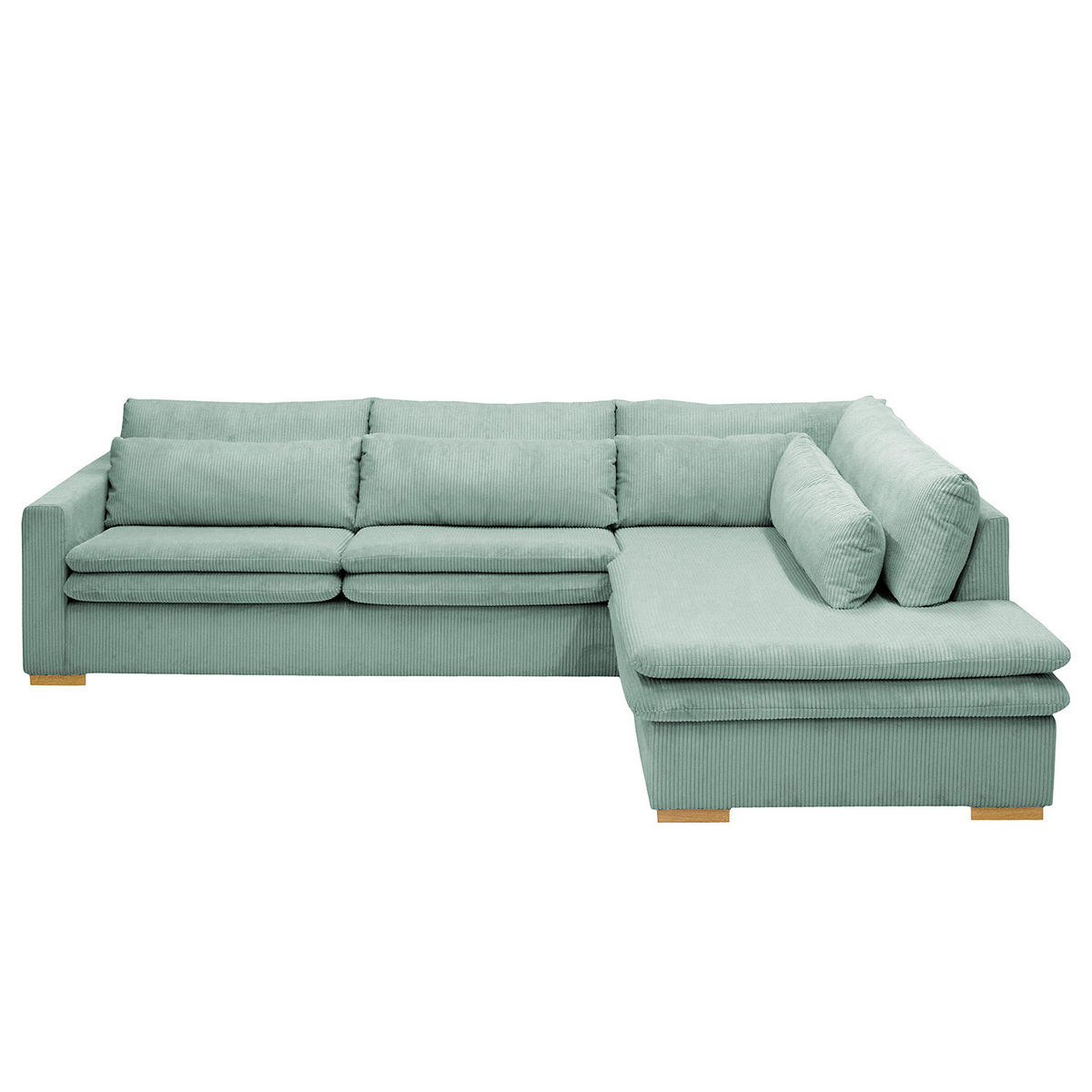 ECKSOFA mit Ottomane - Blau, Textil (299/216cm) - home24