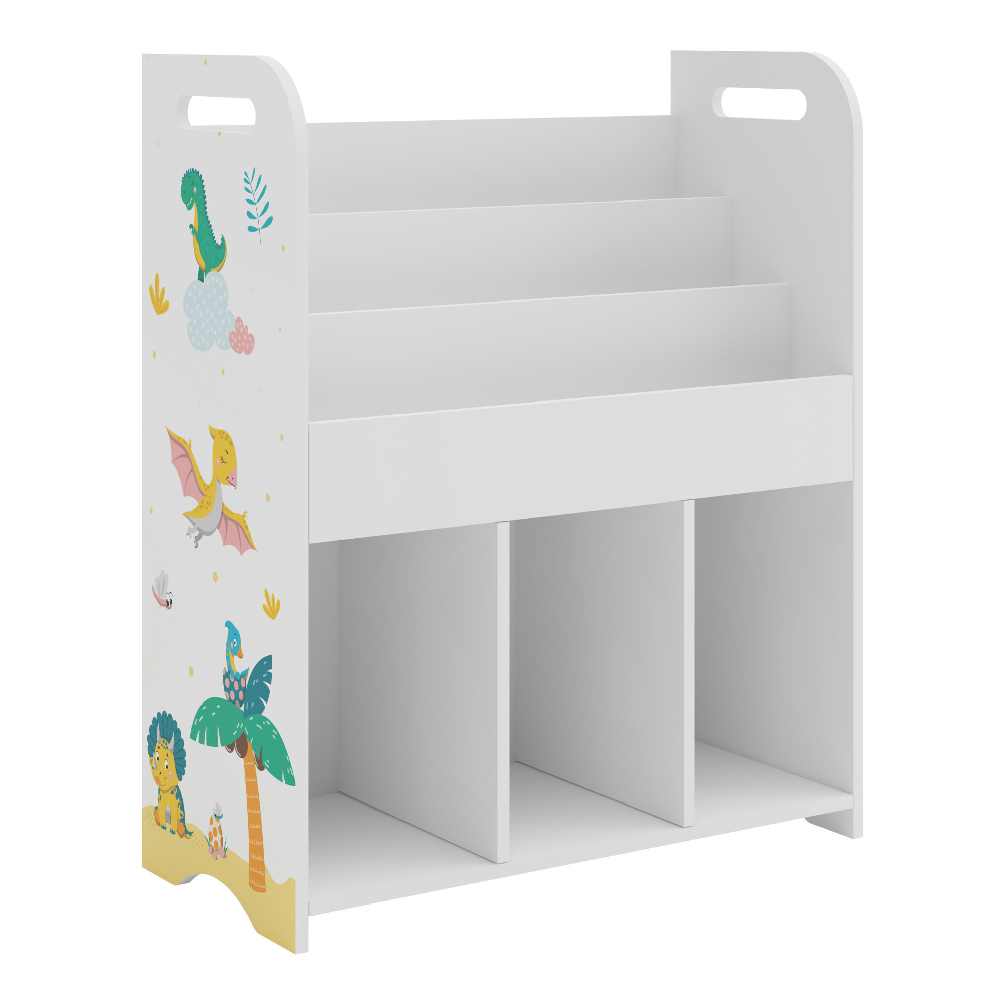 KINDERREGAL Røyrvik - Gelb/Weiß, Holzwerkstoff (62/75/29cm) - [en.casa]