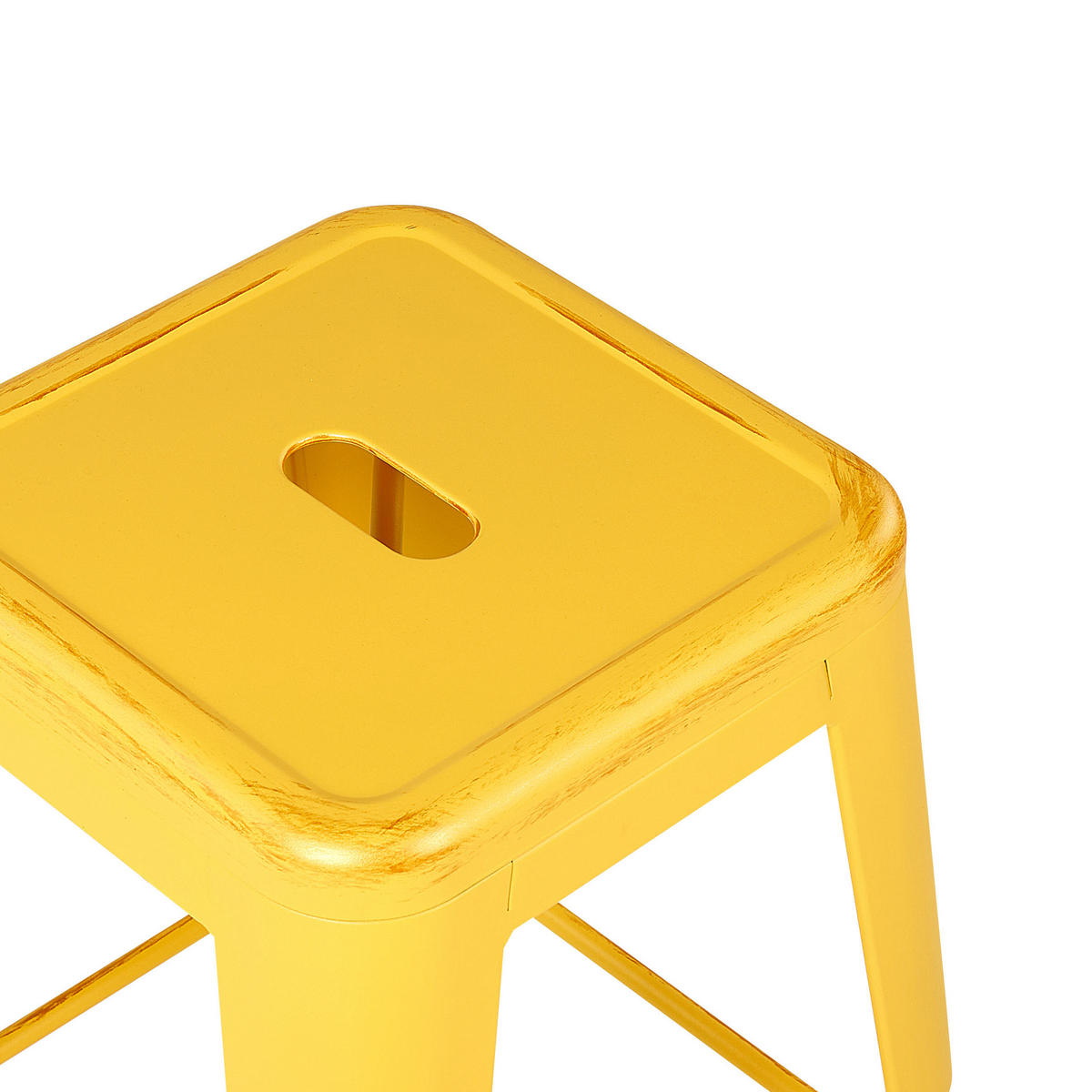 BARHOCKER 2er-Set Metall Gelb Cabrillo - Gelb, Metall (44/76/44cm) - Beliani