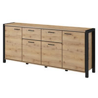 SIDEBOARD ATTIVO 213/91/41 cm mit 2 Schubladen und 4 Türen Eichefarben - Eichefarben, Holzwerkstoff (213/91/41cm) - MASSENO