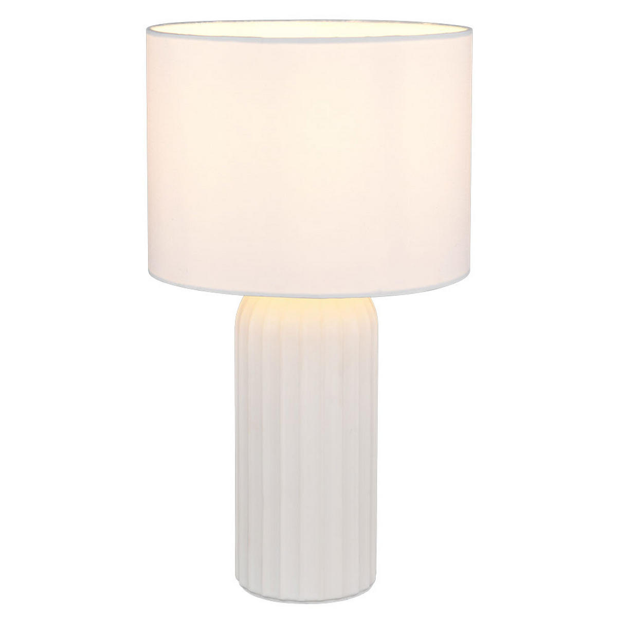 TISCHLEUCHTE Keramik Weiß - Weiß, Textil (20/20/36cm)
