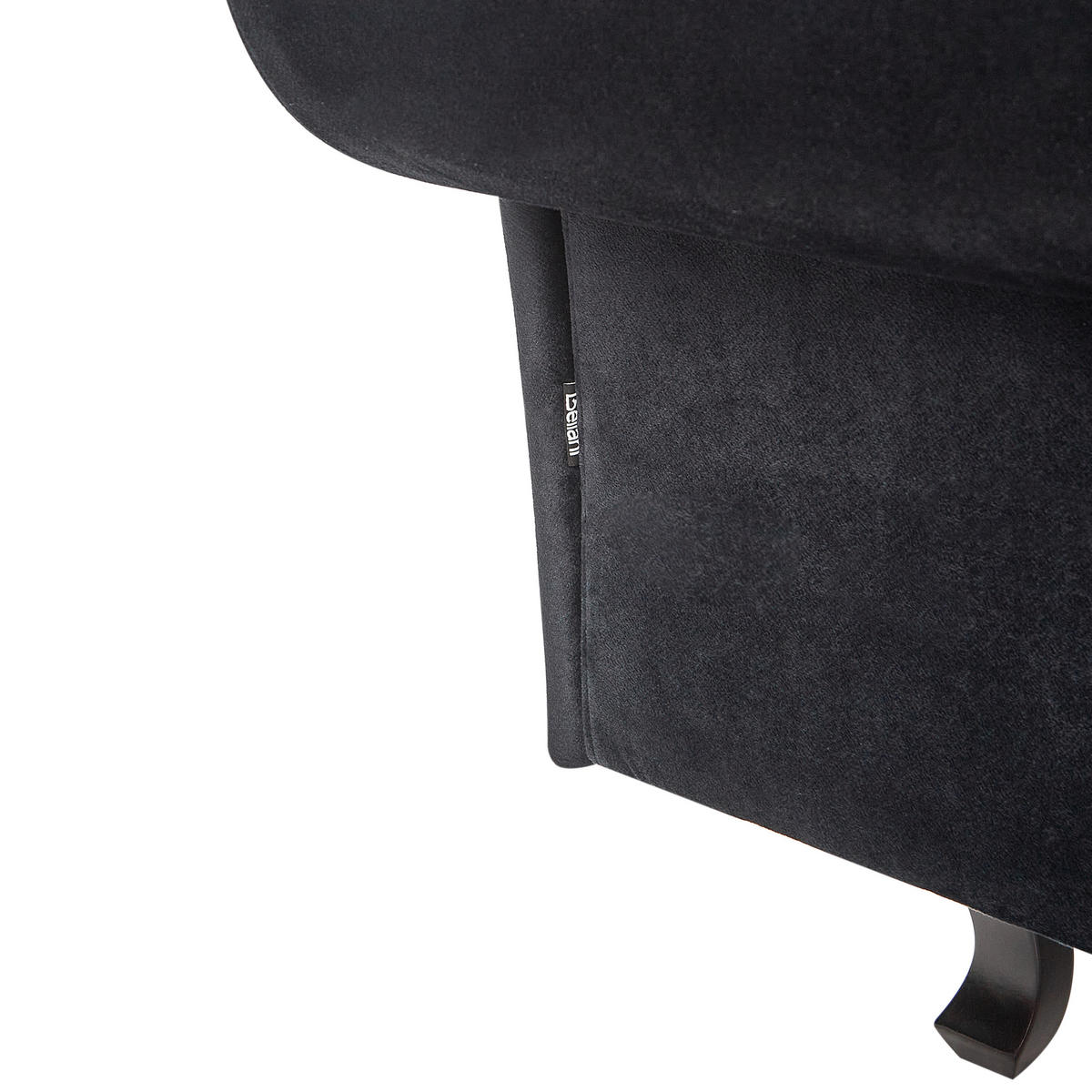 ČALOUNĚNÉ LEHÁTKO CHAISE LONGUE LEVOSTRANNÉ Sametová látka Černé s polštářem Lattes II - černá/hnědá, textil (192/81/59cm) - Beliani