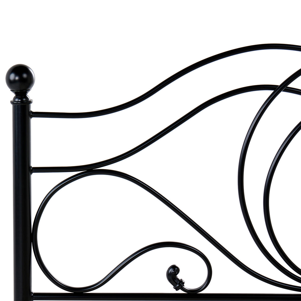 BETT mit Lattenrost 120/200 cm Schwarz Lyra - Schwarz, Metall (120/200cm) - Beliani