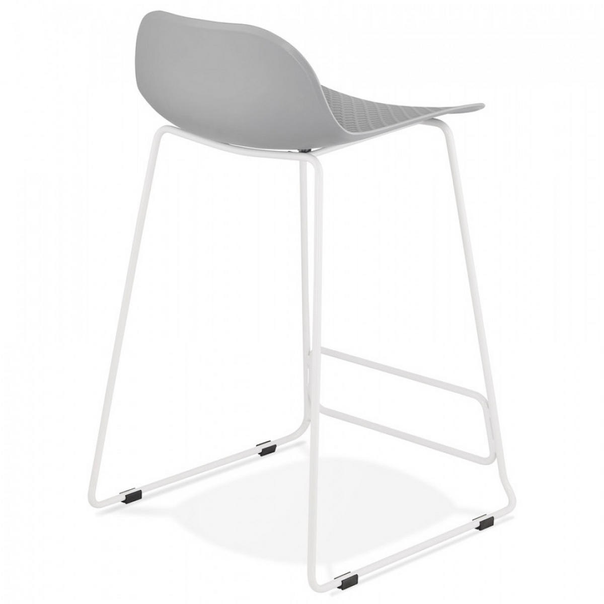 BARHOCKER grau 49x85x53cm - Weiß/Grau, Kunststoff/Metall (49/85/53cm) - AlterEgo