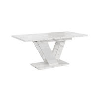ESSTISCH Ausziehbar 120-160 cm Weiß Marmor-Optik - Weiß, Holzwerkstoff (160/80/75cm) - Home Collective