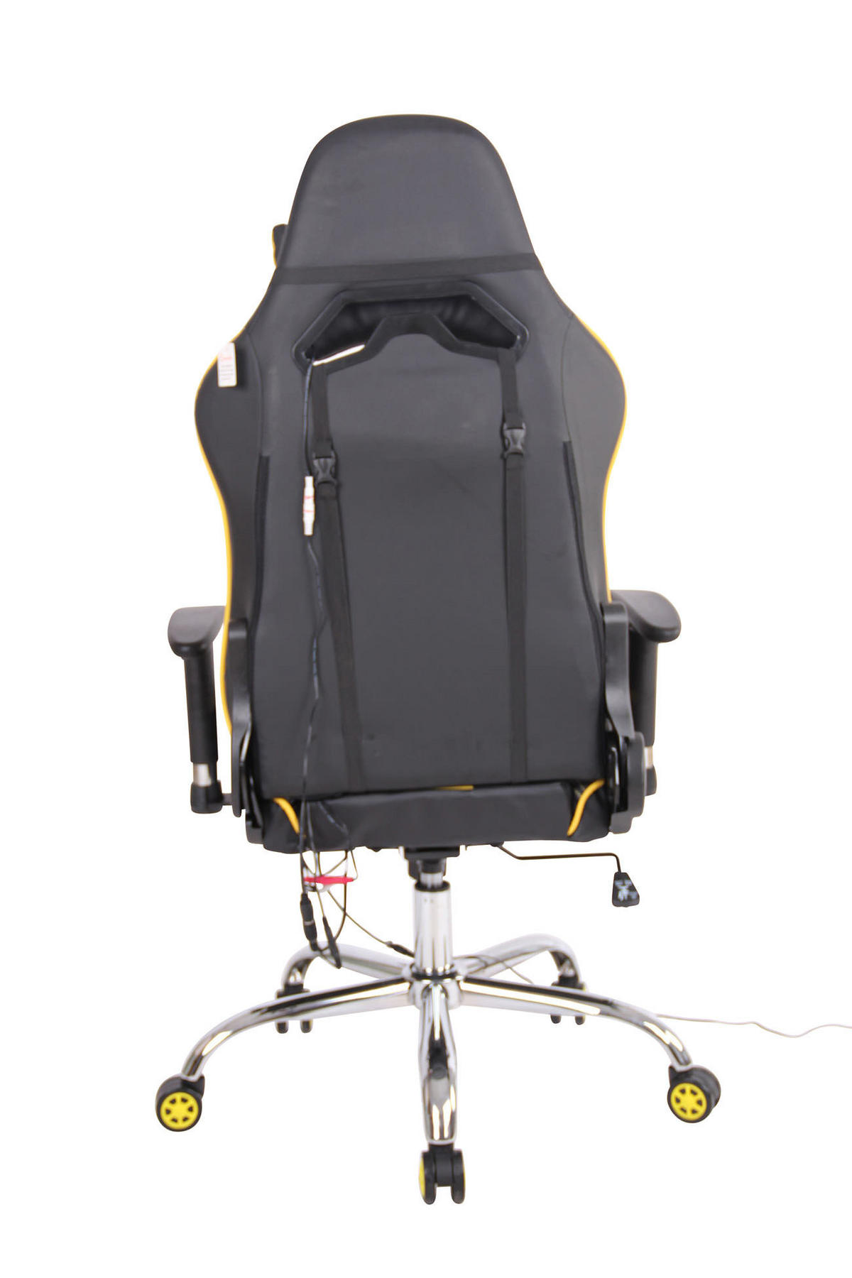 CHEFSESSEL Lederlook schwarz/gelb - Gelb/Schwarz, Textil/Metall (67/128/51cm) - CLP