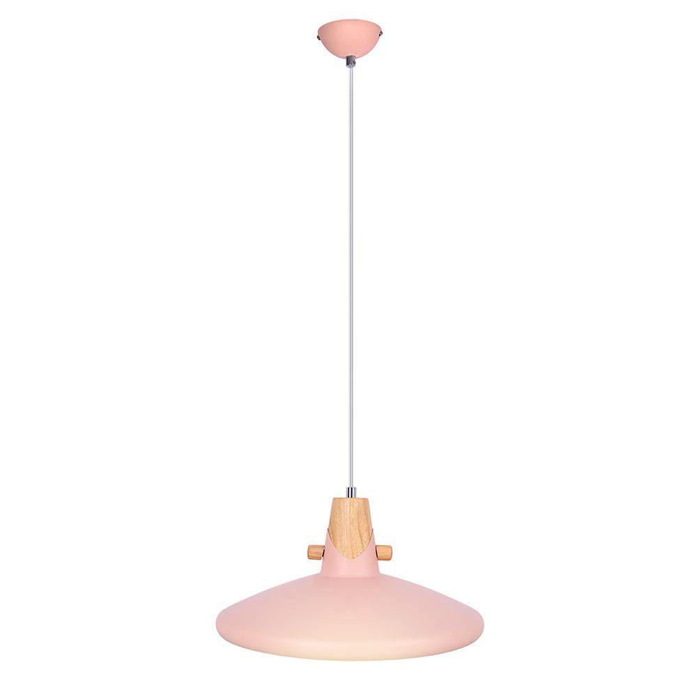 LED HÄNGELEUCHTE CARIN Rosa Metall Holzoptik - Rosa, Metall (35/35/150cm) - Nowa