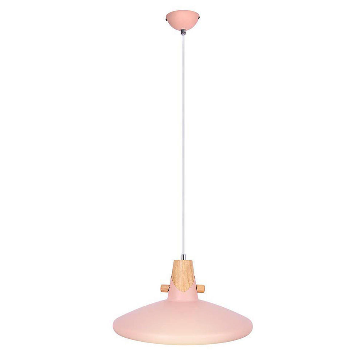 LED HÄNGELEUCHTE CARIN Rosa Metall Holzoptik - Rosa, Metall (35/35/150cm) - Nowa