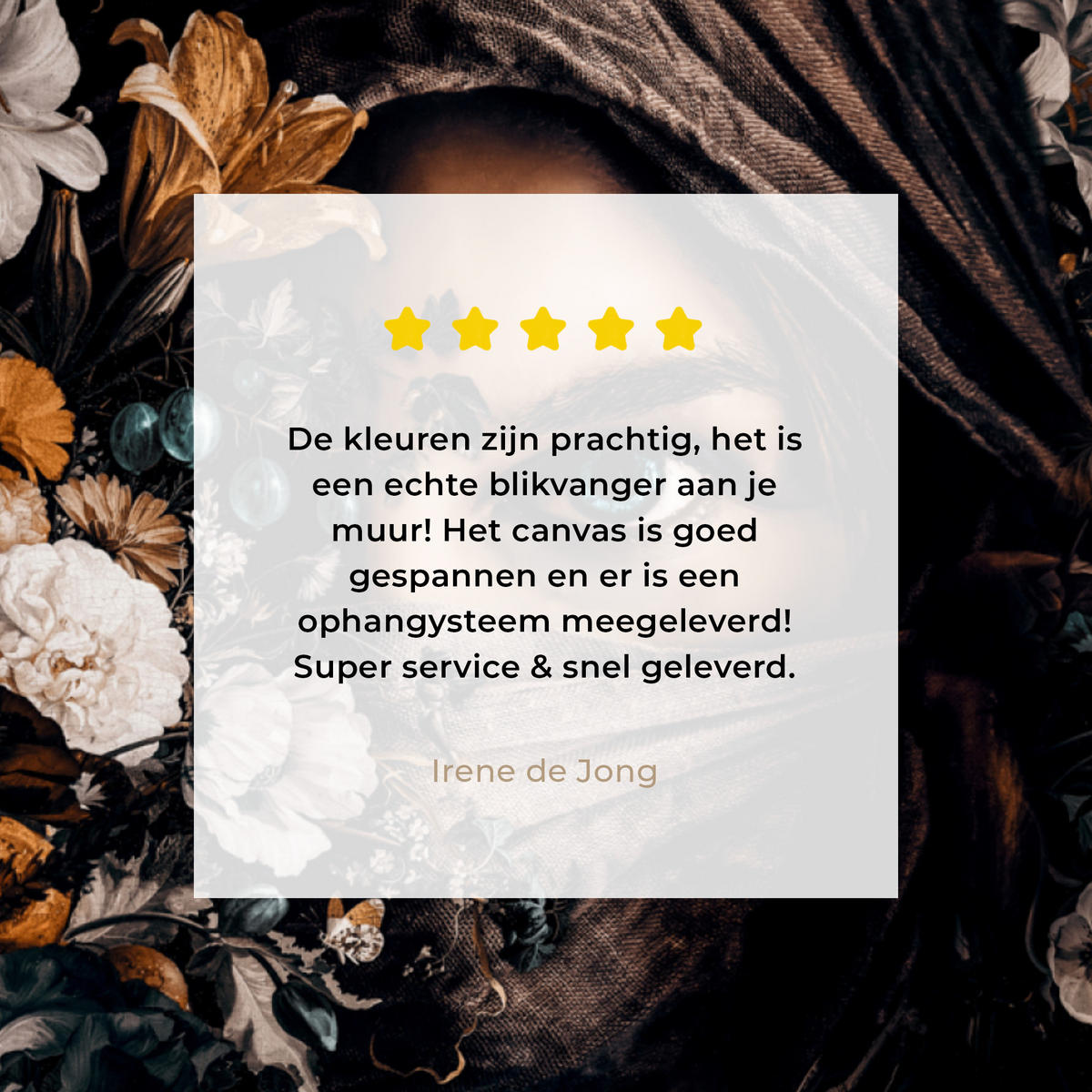 LEINWANDBILD Frau - Luxus - Blumen - Schmetterling - Porträt Wandbild Wohnzimmer 50x50 cm - Schwarz, Textil (50/50cm) - MuchoWow