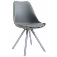 BESUCHERSTUHL Toulon Kunstleder, Gestell Buchenholz Weiß rund Grau - Weiß/Grau, Holz/Buchenholz (48/83/56cm) - TPFLiving