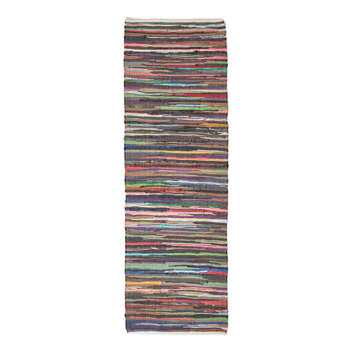 FLICKENTEPPICH-LÄUFER bunt gestreift 66/200 cm - Multicolor, Textil (66/200cm) - Homescapes