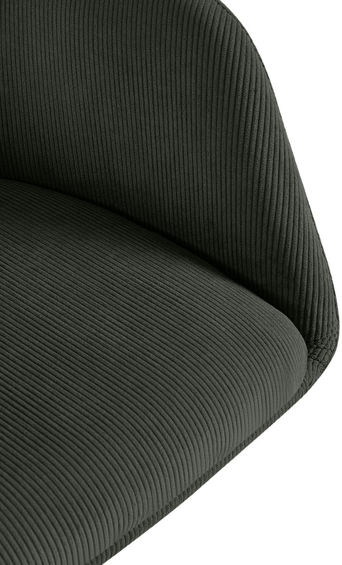 ESSZIMMERSTUHL Cord Grün - Schwarz/Grün, Textil/Metall (56/81/62cm) - CLP