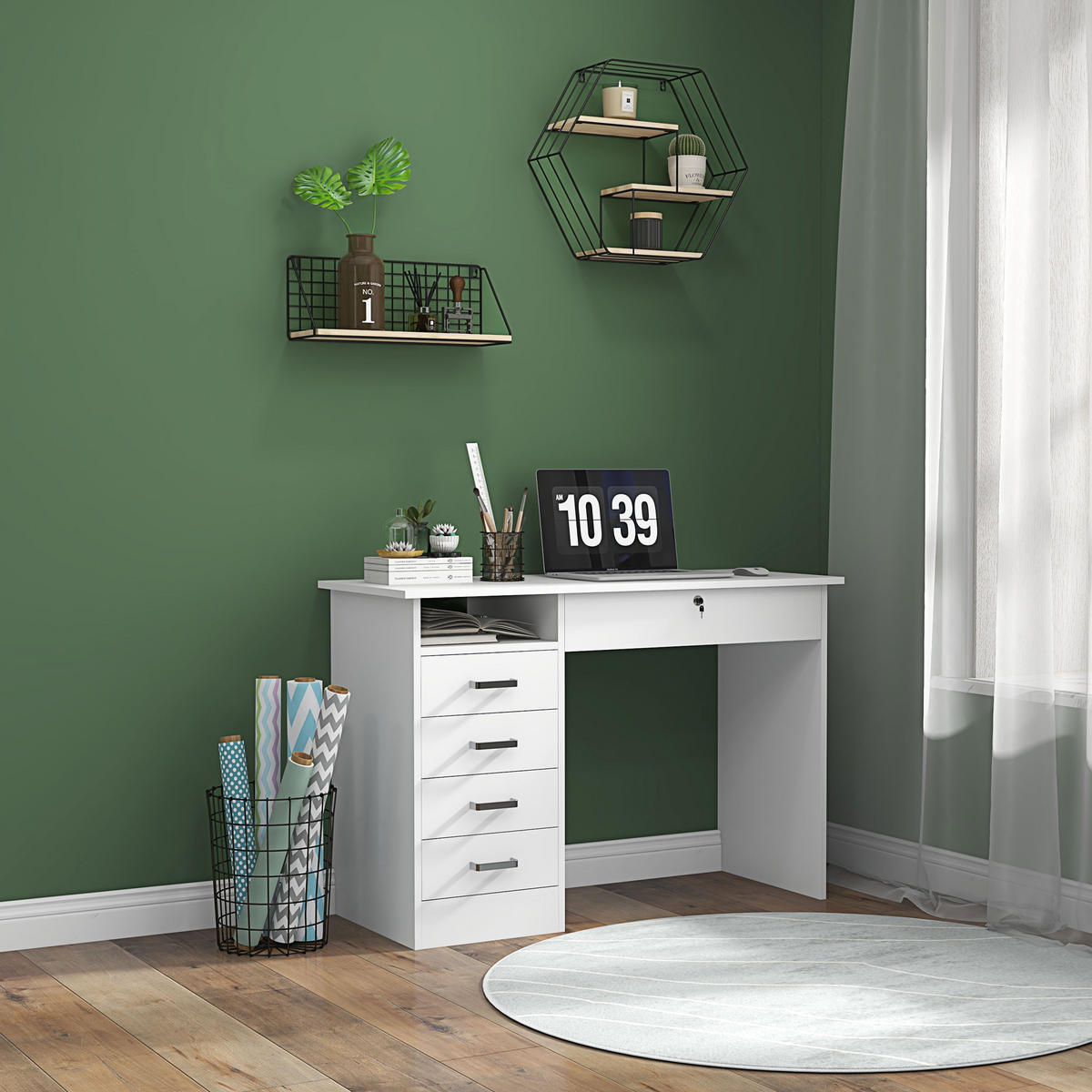 BÜROTISCH Weiß 1 Stück - Weiß, Holzwerkstoff (50/110/76cm) - GiPP