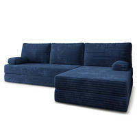 ECKSOFA ANKO modulares Boneless Sofa mit Schlaffunktion Blau Kordstoff - Blau, Textil (270/160cm) - MASSENO