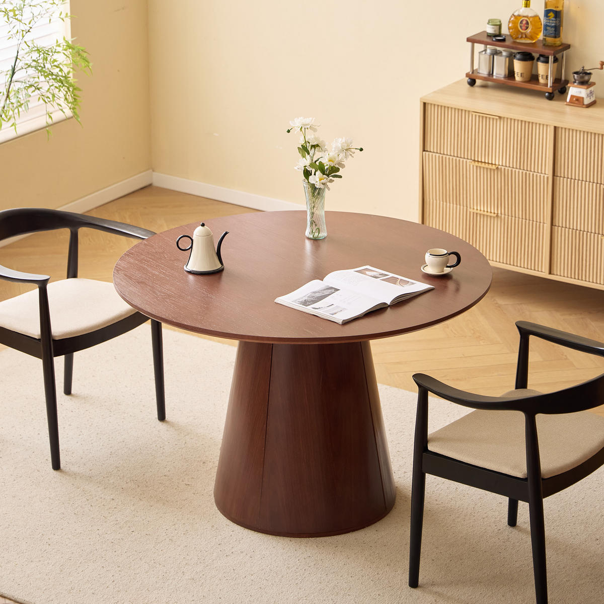 ESSTISCH Rund Braun 120 x 120 x 75 (cm) - Braun, Holz (120/120/78cm) - Nordlys