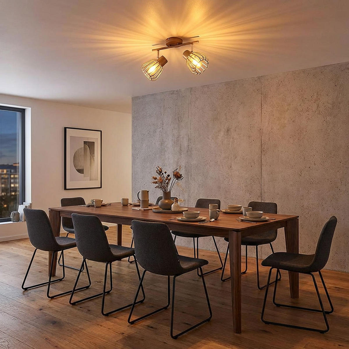 LED DECKENLEUCHTE OLIN Metall Braun, 2-flammig, schwenkbar - Braun, Glas (30/17.5/12.5cm) - Globo Lighting