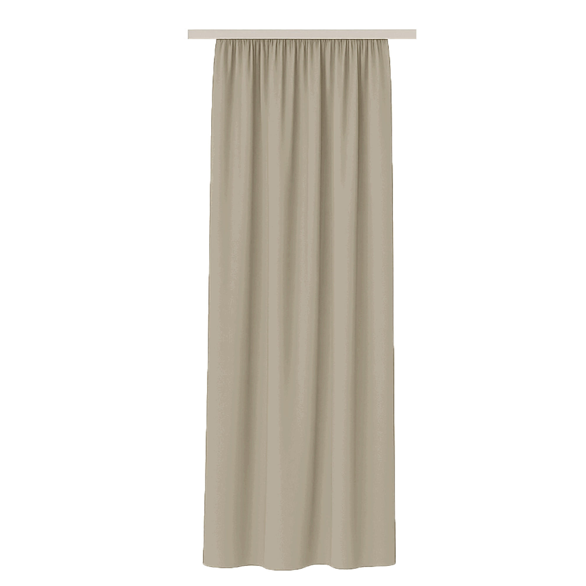 VORHANG Blickdicht ( 140x245cm ) mit Kräuselband / Universalband in Sandgrau - Taupe, Textil (140/245cm) - Bestlivings