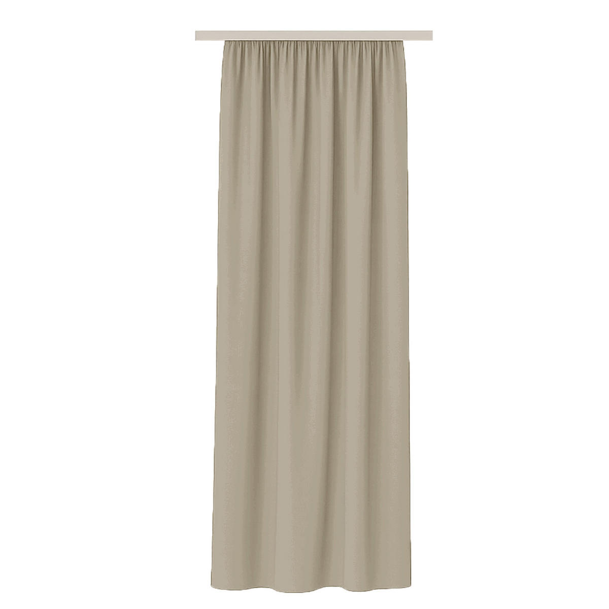 VORHANG Blickdicht ( 140x245cm ) mit Kräuselband / Universalband in Sandgrau - Taupe, Textil (140/245cm) - Bestlivings