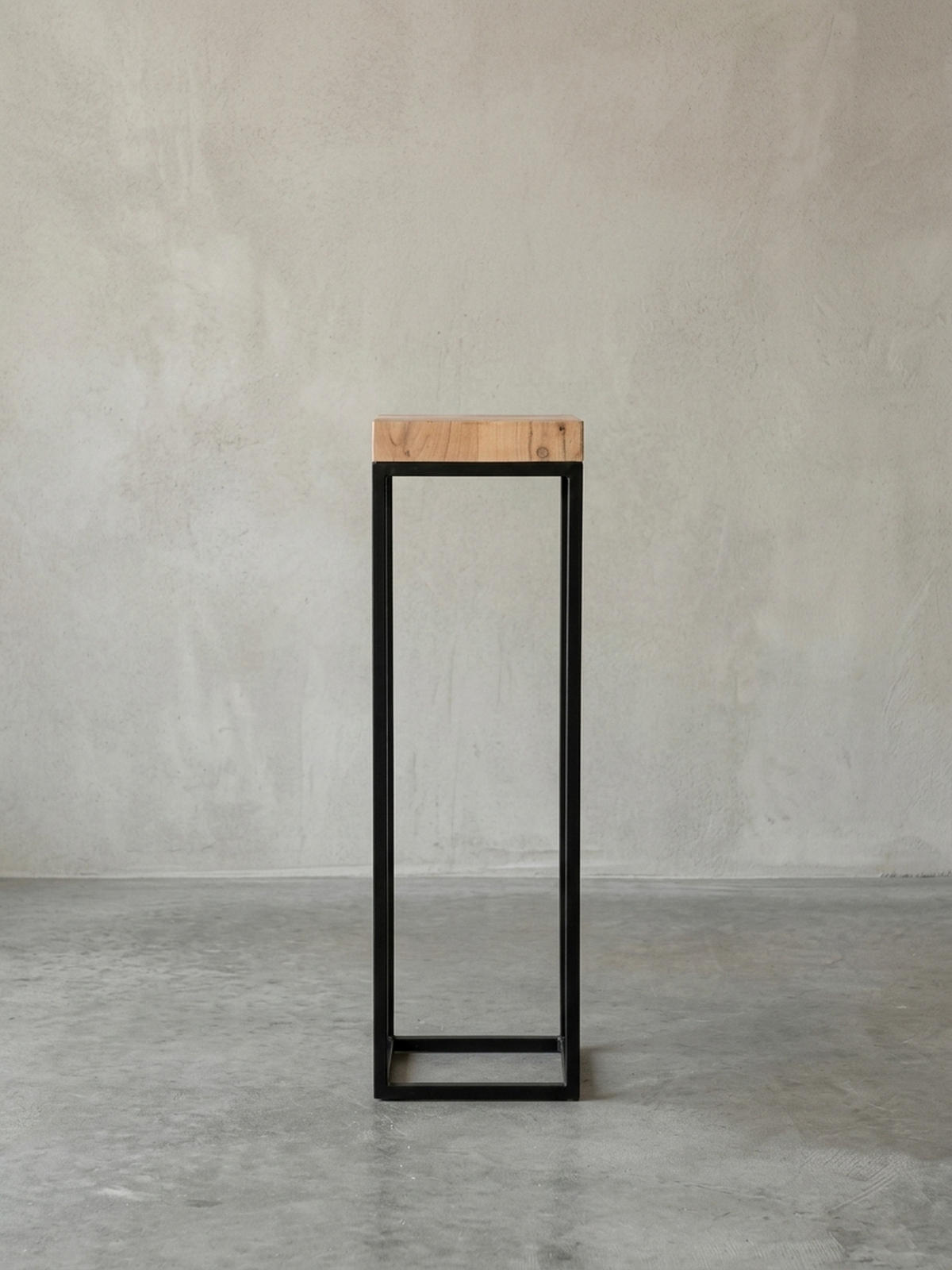 BEISTELLTISCH – Akazienholz Metall Natur 30x97x30 cm Industrial - Beige/Schwarz, Holz/Metall (30/30/97cm) - KADIMA DESIGN