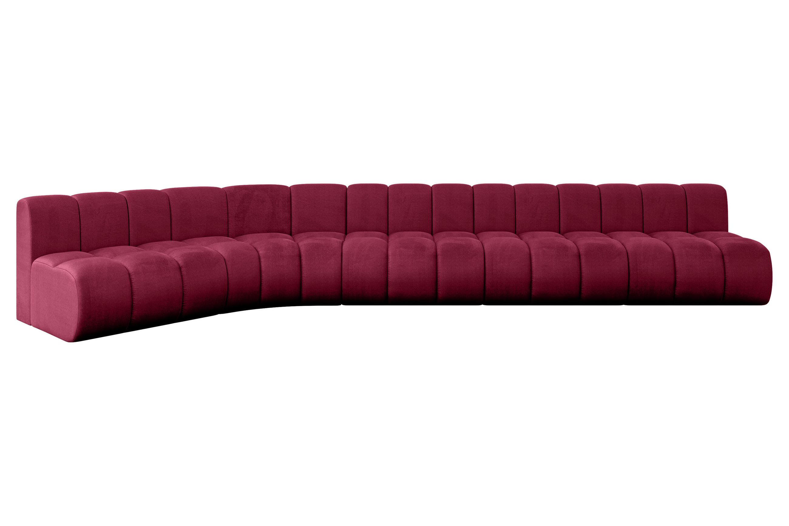 ECKSOFA modulares Sofa Montra-L3 - 472x174x70 cm Bordeauxrot - Bordeaux, Holzwerkstoff/Textil (472/174cm) - ALTDECOR