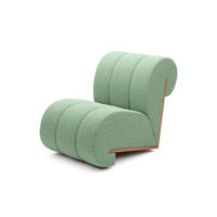 SESSEL CATCH ME, Bequeme Polsterung, 3D-Stoff, Hohe Festigkeit, Holzdetails, Hellgrüne Farbe - Schwarz/Hellgrün, Holz/Textil (80/78/100cm) - DomoHome