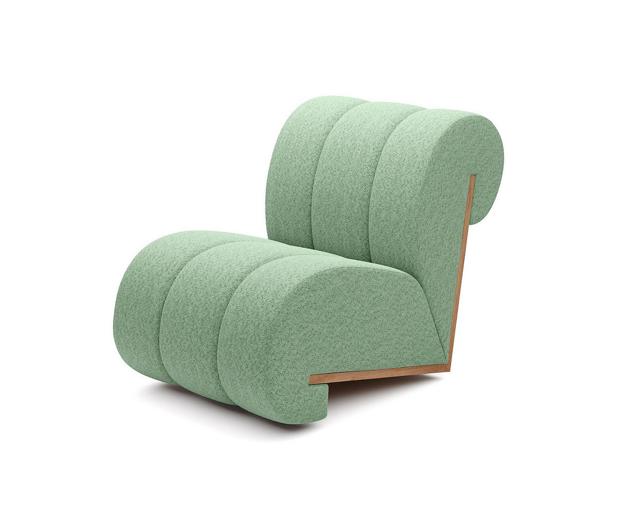 SESSEL CATCH ME, Bequeme Polsterung, 3D-Stoff, Hohe Festigkeit, Holzdetails, Hellgrüne Farbe - Schwarz/Hellgrün, Holz/Textil (80/78/100cm) - DomoHome