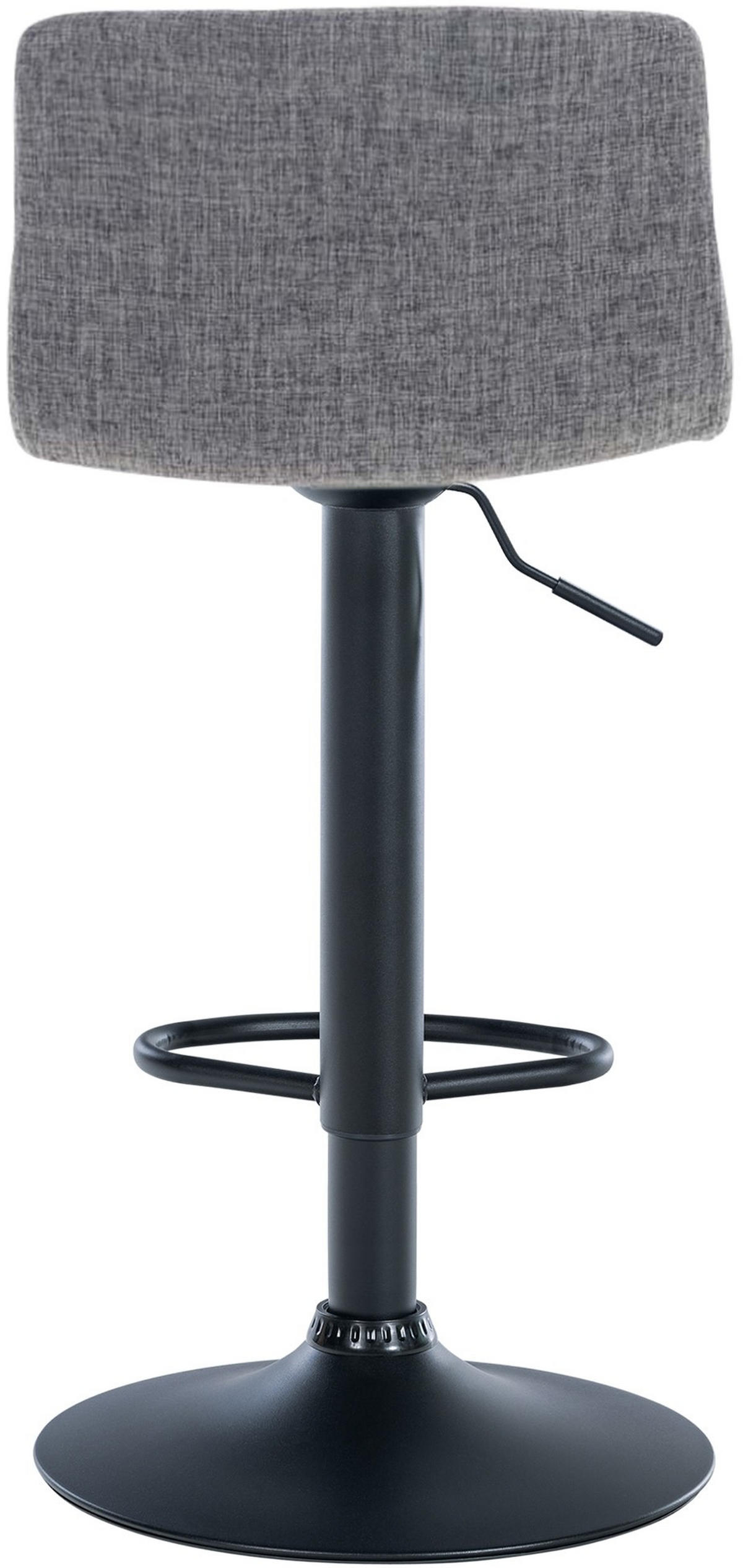 BARHOCKER Pesan Stoff Hellgrau Schwarz - Hellgrau, Textil/Metall (39/84/36cm) - DELUKE