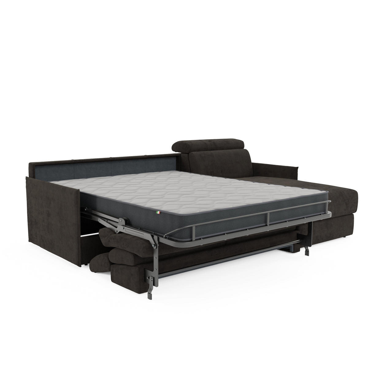 ECKSOFA Miryam - Schwarz, Metall (252/98cm) - Divani.store