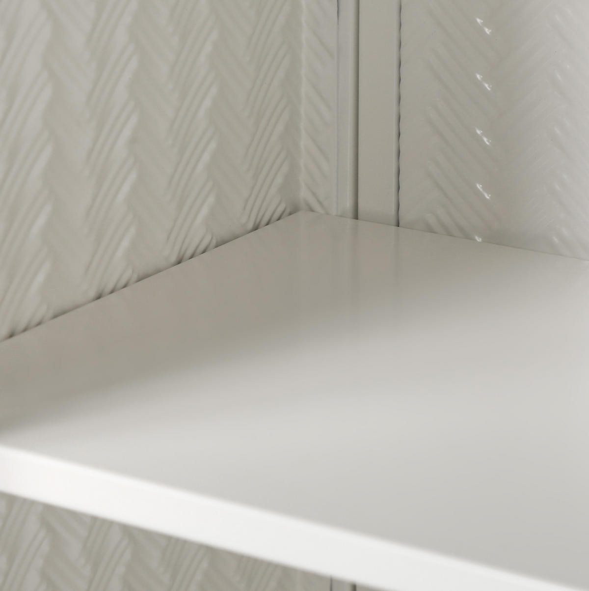 KÜCHENOBERSCHRANK 60/23/70 cm aus Metall und Sicherheitsglas mit Flechtmuster Weiß - Weiß, Holzwerkstoff (70/60/23cm) - Modenvie