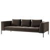 3-SITZER SOFA - Taupe/Chromfarben, Textil/Metall (238/81/105cm) - home24