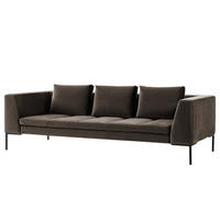 3-SITZER SOFA - Taupe/Chromfarben, Textil/Metall (238/81/105cm) - home24