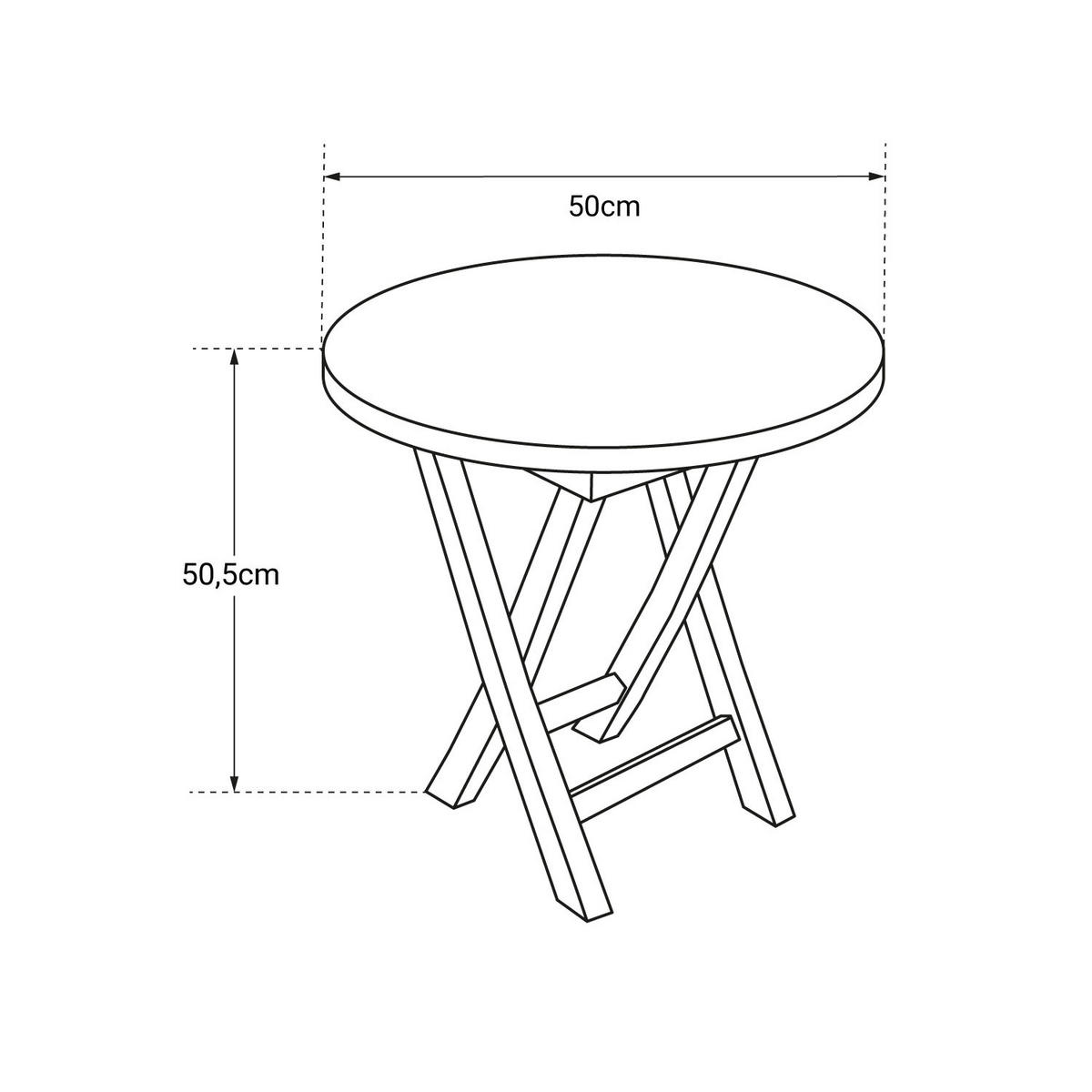 BEISTELLTISCH Lombok Natürlich Ø 50 cm - Braun, Holz (50/50/50.5cm) - Happy Garden