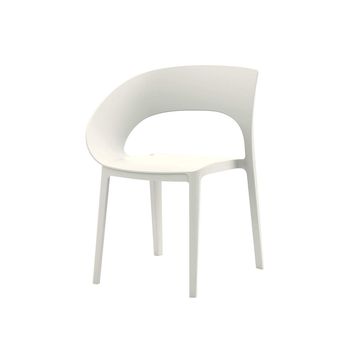 GARTENSTUHL Weiß creme 54/60/82,5 cm 2er-Set - Weiß, Kunststoff (54/82.5/60cm) - Mobili Rebecca