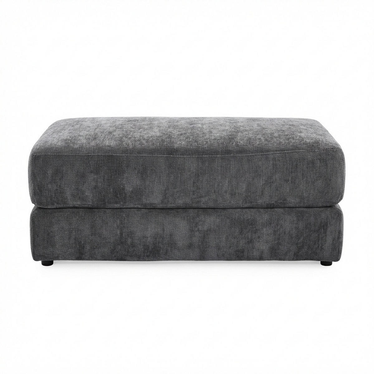 POLSTERHOCKER Federkern B124/T60/H40 cm Chenille-Bezug Grau / 15259 - Schwarz/Grau, Kunststoff/Textil (124/40/60cm) - luma-home