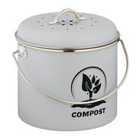 KÜCHEN-KOMPOSTEIMER - Grau, Naturmaterialien/Textil (22/20/19cm) - Relaxdays