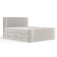 BOXSPRINGBETT Bergamo Beige 160/200 cm - Beige/Schwarz, Holz/Holzwerkstoff (160/200cm) - Maison de Reve