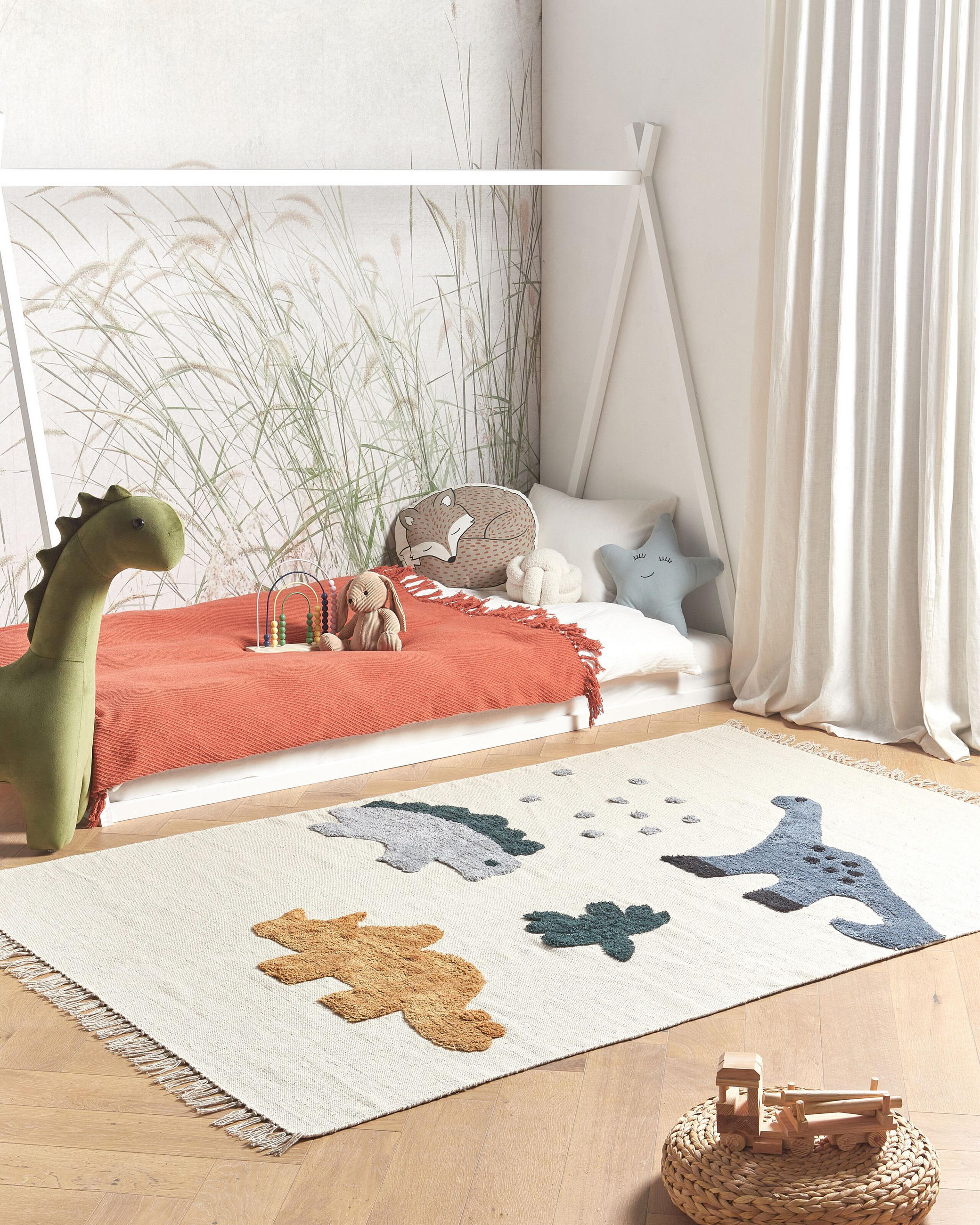 KINDERTEPPICH Gharta 140/200 cm - Beige/Grau, Textil (200/140cm) - Beliani