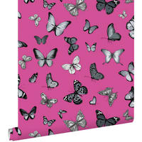 TAPETE Schmetterlinge 53 cm x 10.05 m - Pink, Papier (53/1000cm) - ESTAhome