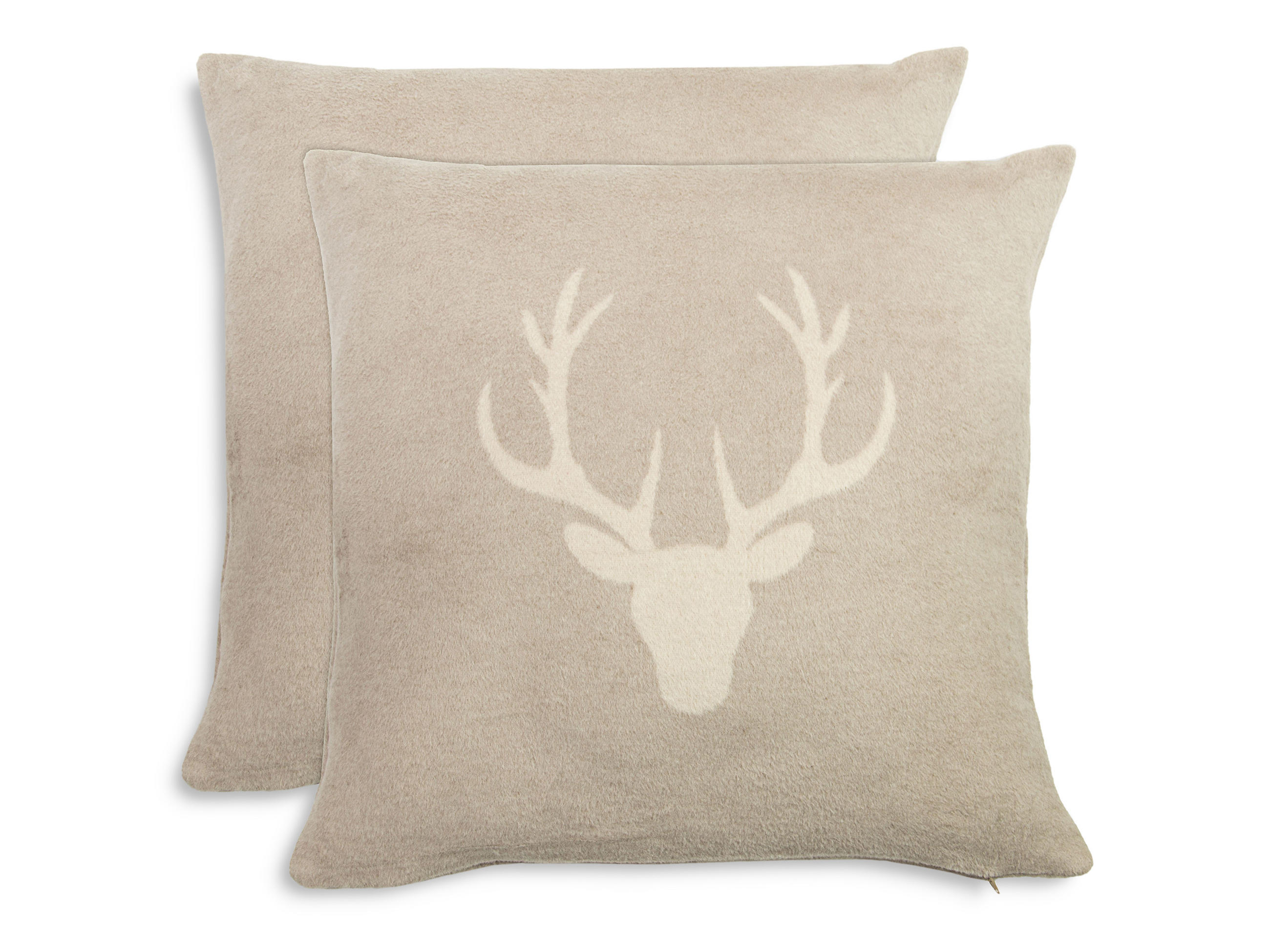 KISSENBEZUG, 2er-Set, 50x50 cm, 60% Baumwolle, 40% Polyacryl, Beige - Hellbraun, Naturmaterialien (50/50cm) - Zollner