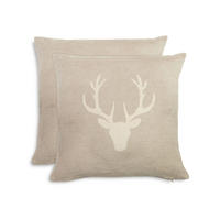 KISSENBEZUG, 2er-Set, 50x50 cm, 60% Baumwolle, 40% Polyacryl, Beige - Hellbraun, Naturmaterialien (50/50cm) - Zollner