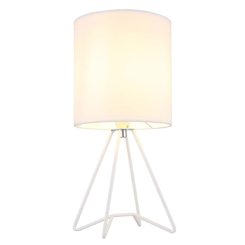 TISCHLEUCHTE Tamian Weiß Textil - Weiß, Metall (16/16/34.5cm) - Globo Lighting