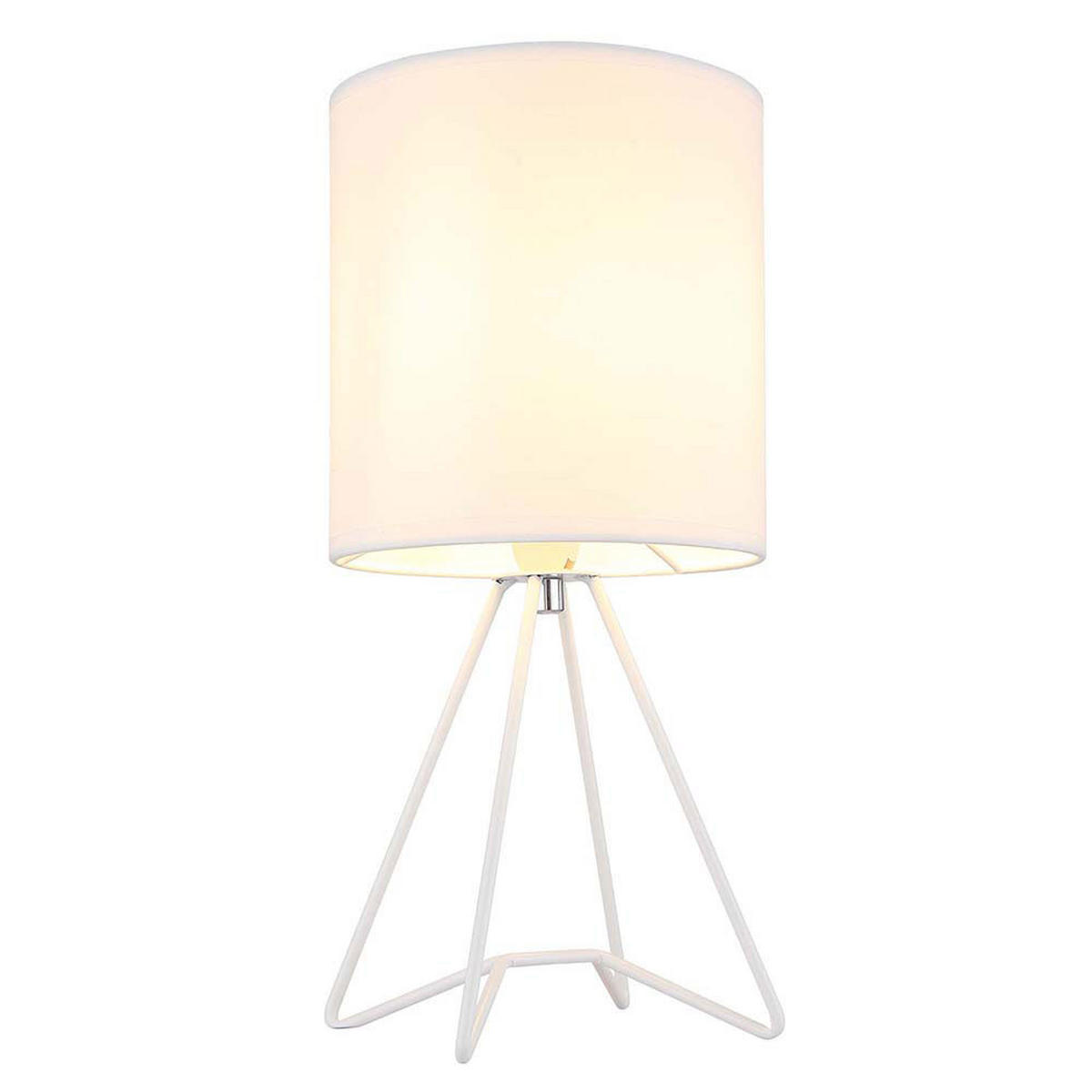 TISCHLEUCHTE Tamian Weiß Textil - Weiß, Metall (16/16/34.5cm) - Globo Lighting