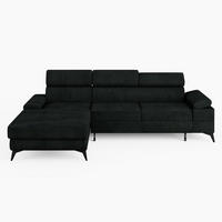 ECKSOFA VENTO Links Dunkelgrün Velours Premium L-Form Couch mit Schlaffunktion & Bettkasten - Dunkelgrün/Schwarz, Holz (190/261cm) - Barchello