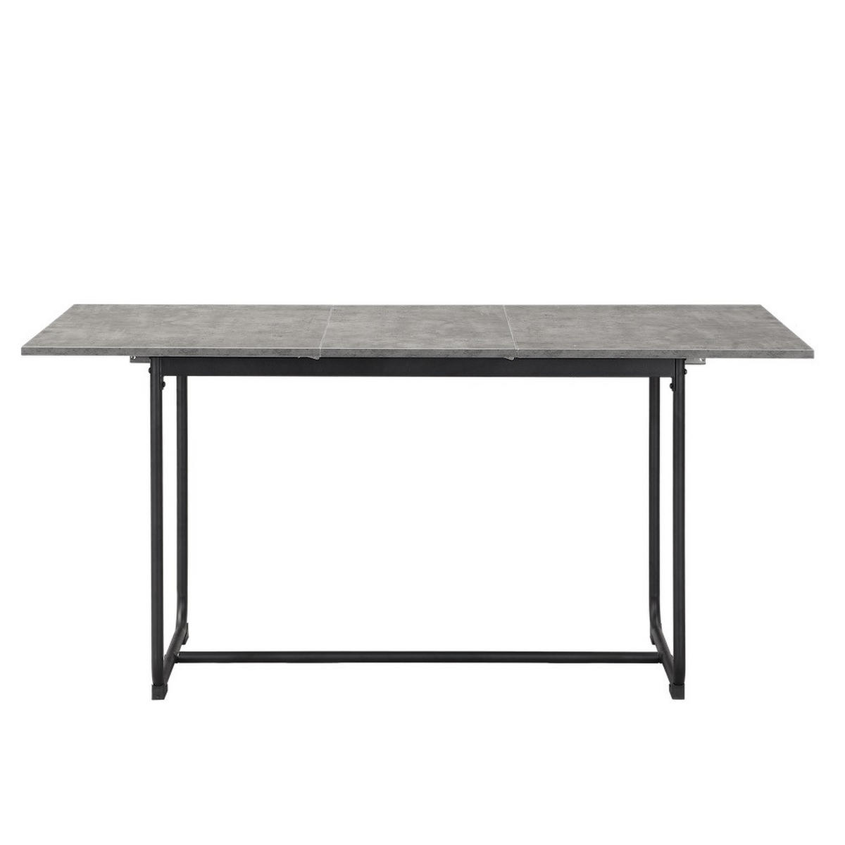 ESSTISCH PIUS 120-160/80/76 cm - Schwarz/Grau, Holzwerkstoff/Metall (120/80/76cm) - B&D Home