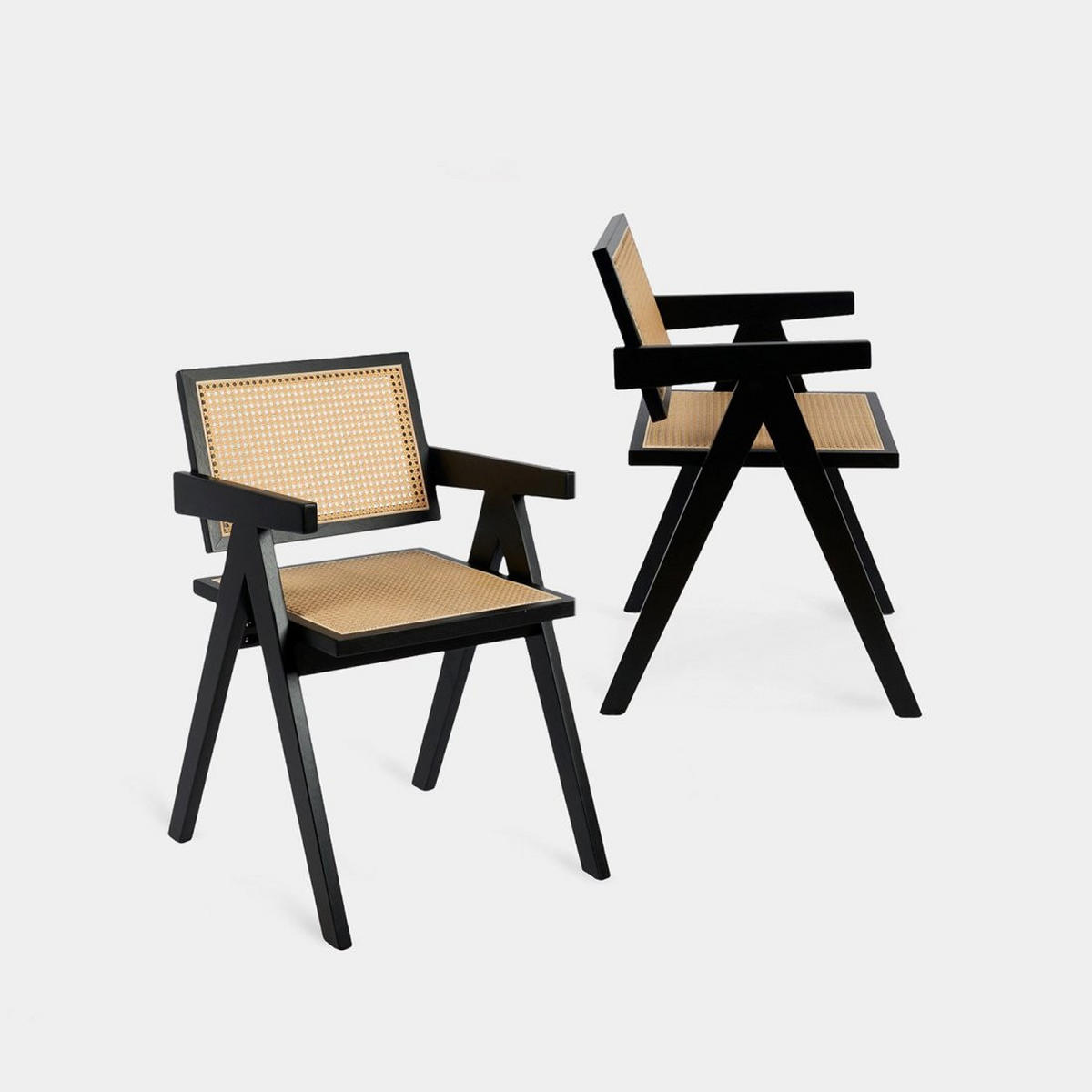 ESSZIMMERSTUHL Nelha Schwarz 51 cm x 80 cm 2er-Set - Schwarz, Holz (51/80/54cm) - Klast Home