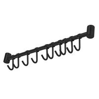 KÜCHEN HAKENLEISTE mit 10 Haken - Schwarz, Metall (3.4/2.2/52.6cm) - Intirilife